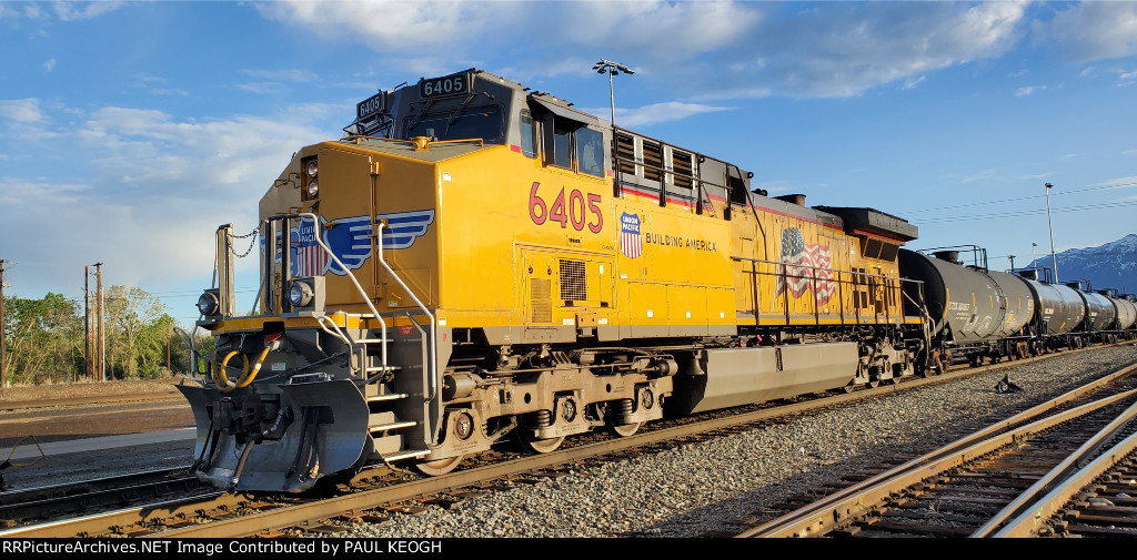 UP 6405 Rear DPU on a Empty Unit Train at the UP Ogden Yard,  Utah